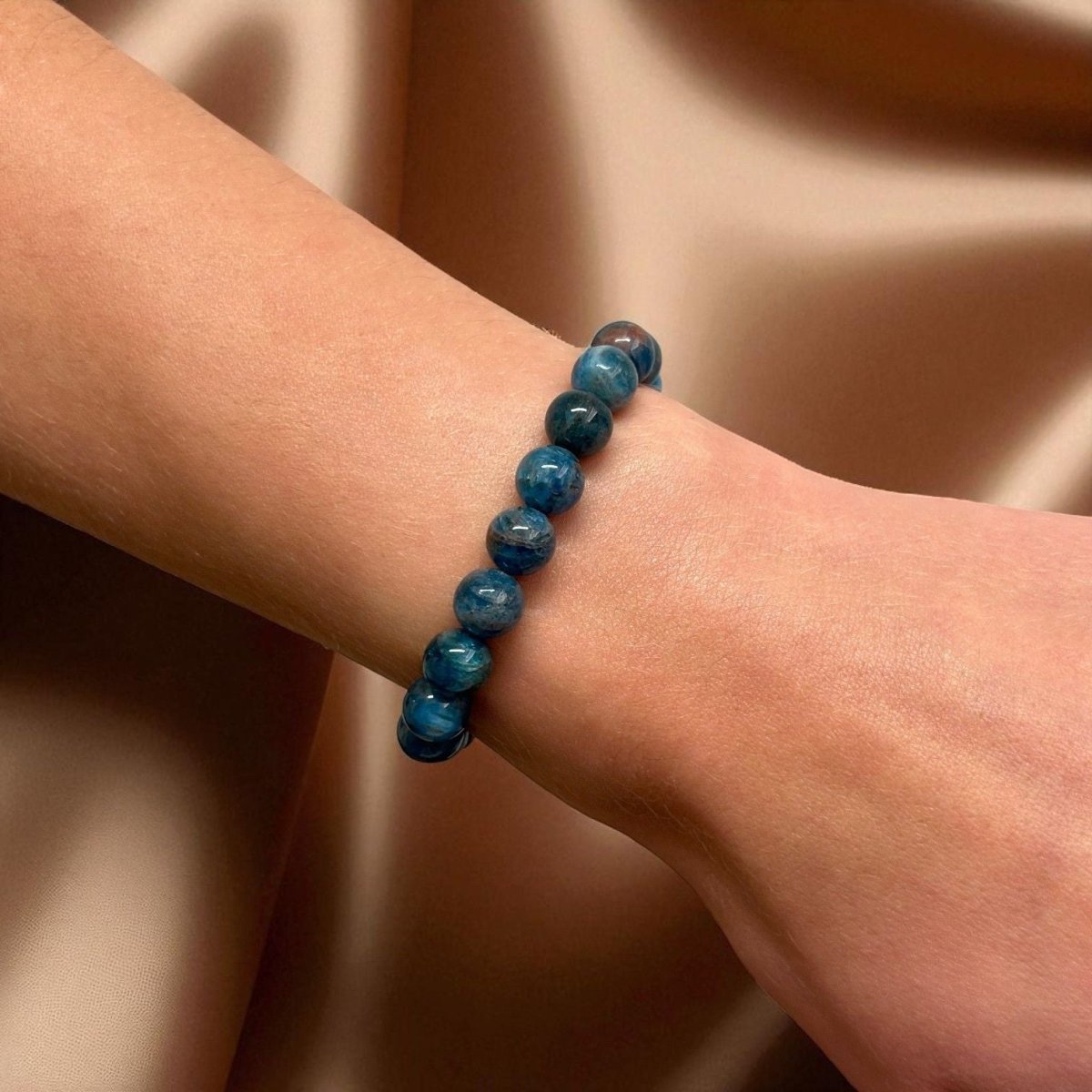 Bracelet Apatite Bleue - Pierre porte - bonheur
