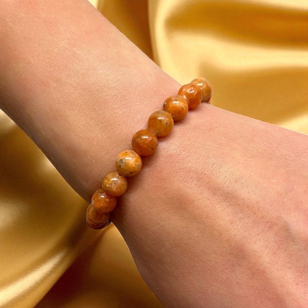 Bracelet Calcite Orange - énergie, joie et confiance - Pierre porte - bonheur
