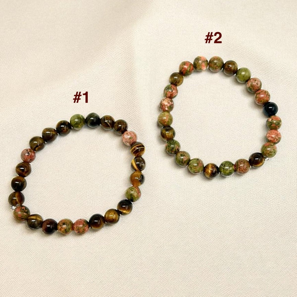 Bracelet Couple Croissance Duo x2 - Pierre porte - bonheur