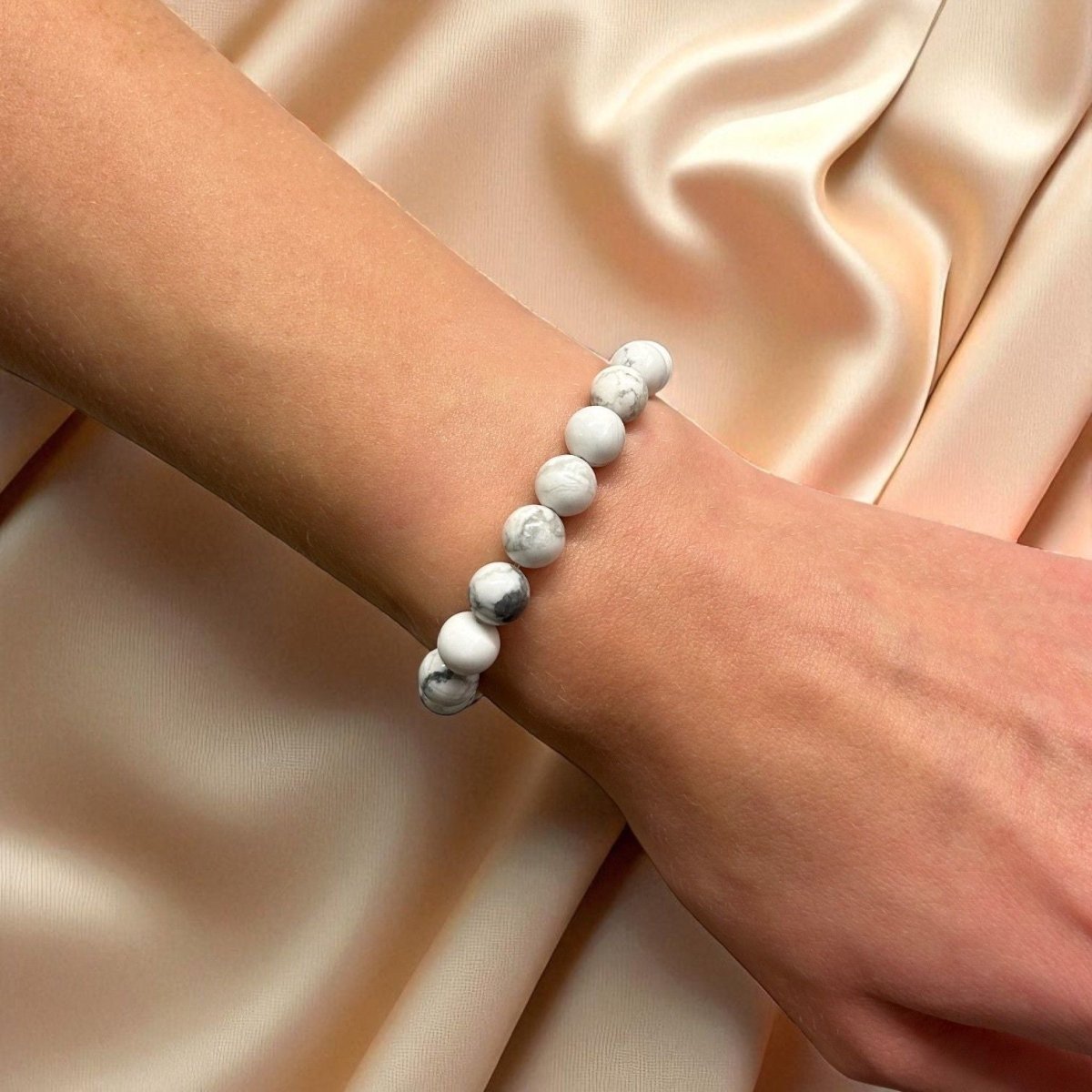 Bracelet Howlite - Pierre porte - bonheur