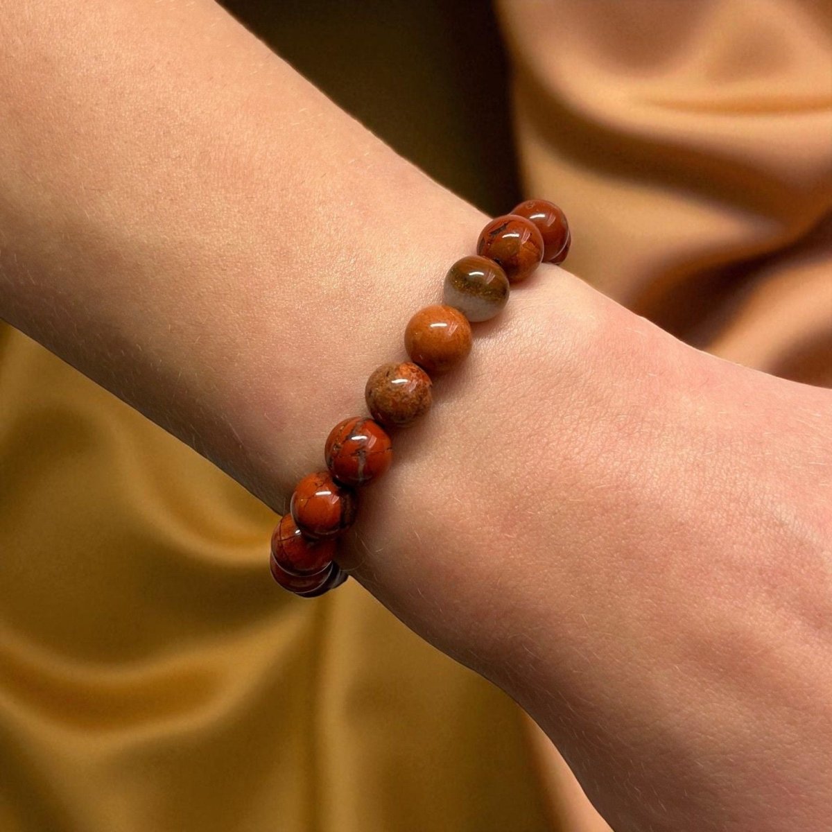 Bracelet Jaspe Rouge - Pierre porte - bonheur