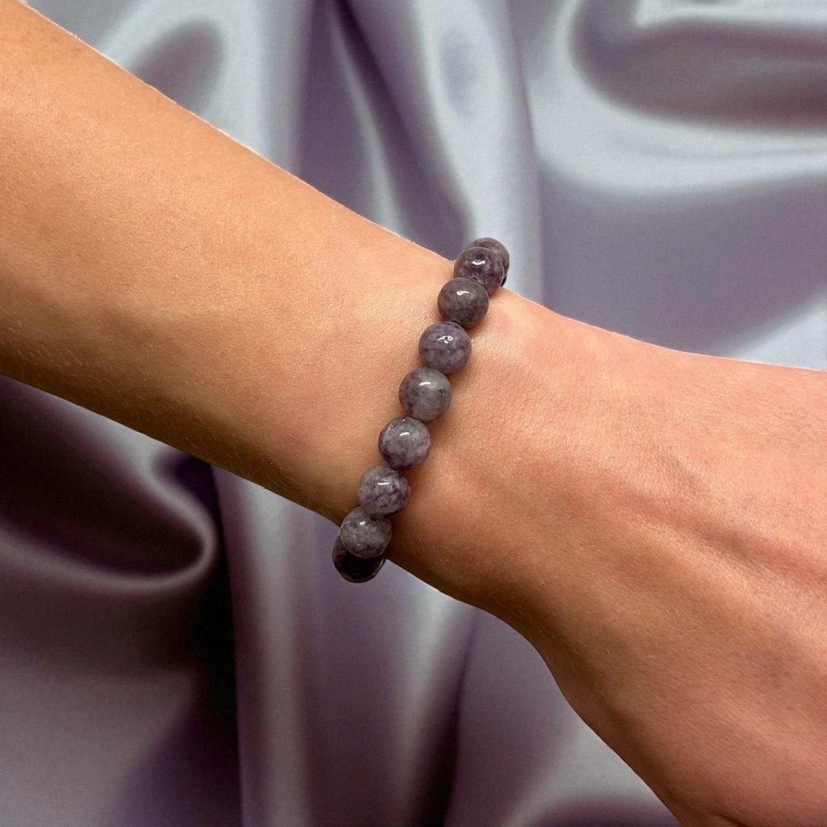 Bracelet Lépidolite - Pierre porte - bonheur
