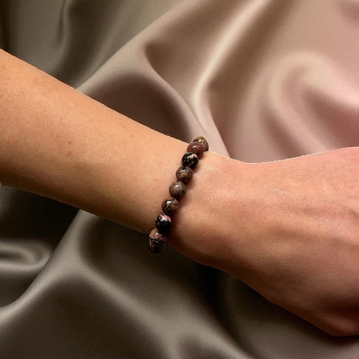 Bracelet Rhodonite - Pierre porte - bonheur