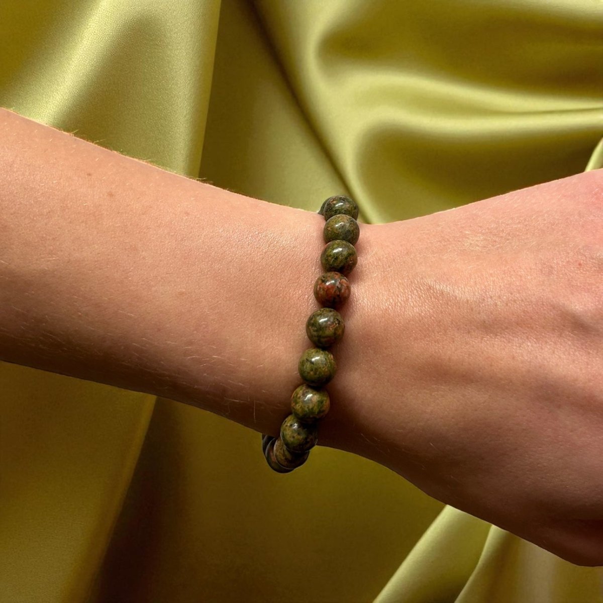 Bracelet Unakite - Pierre porte - bonheur