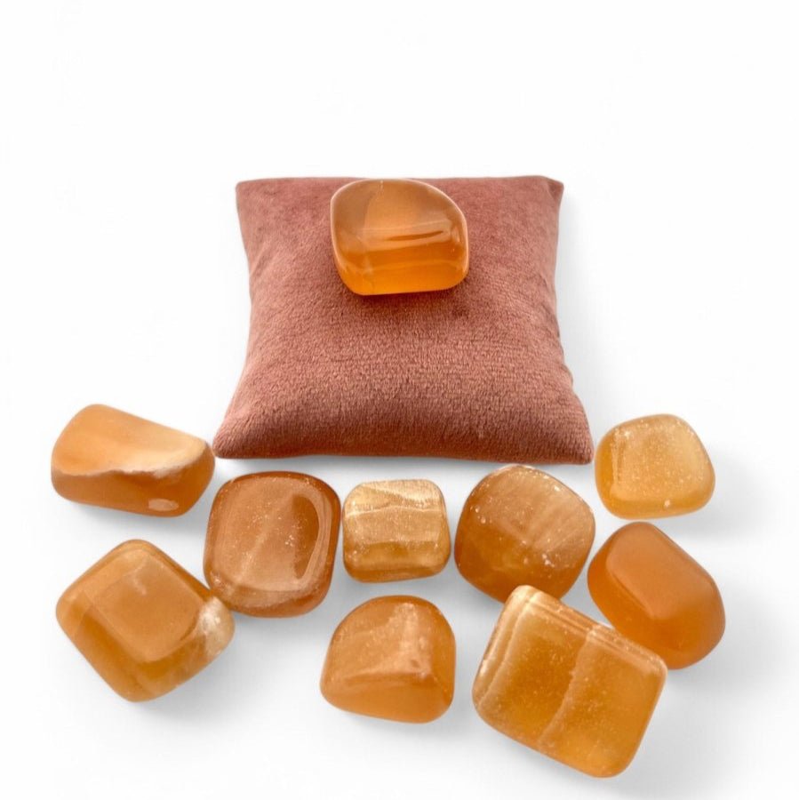 Pierre roulée Calcite - Pierre porte - bonheur