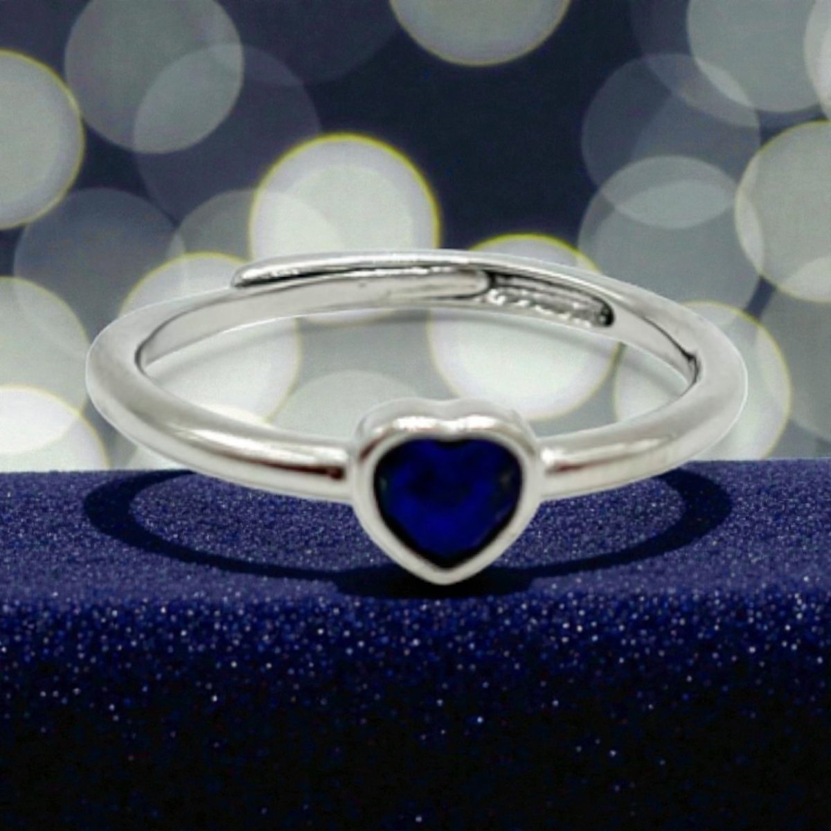 Bague Cœur en Lapis - Lazuli - Pierre porte - bonheur