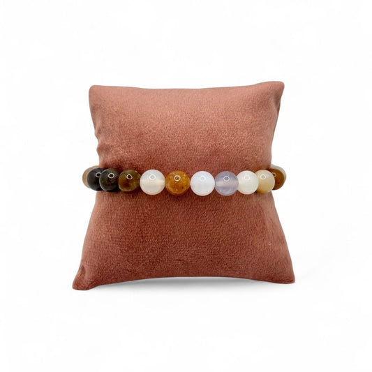 Bracelet Calcédoine - Pierre porte - bonheur
