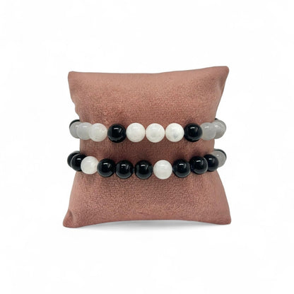 Bracelet Couple Éclipse Duo x2 - Pierre porte - bonheur