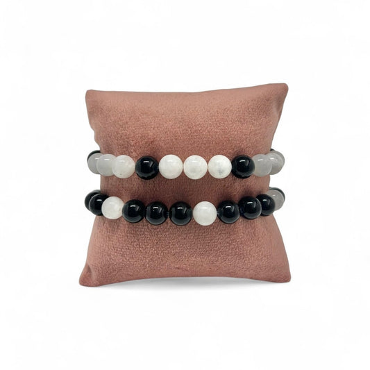 Bracelet Couple Éclipse Duo x2 - Pierre porte - bonheur