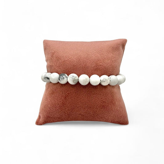 Bracelet Howlite - Pierre porte - bonheur