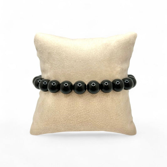 Bracelet Obsidienne - Pierre porte - bonheur