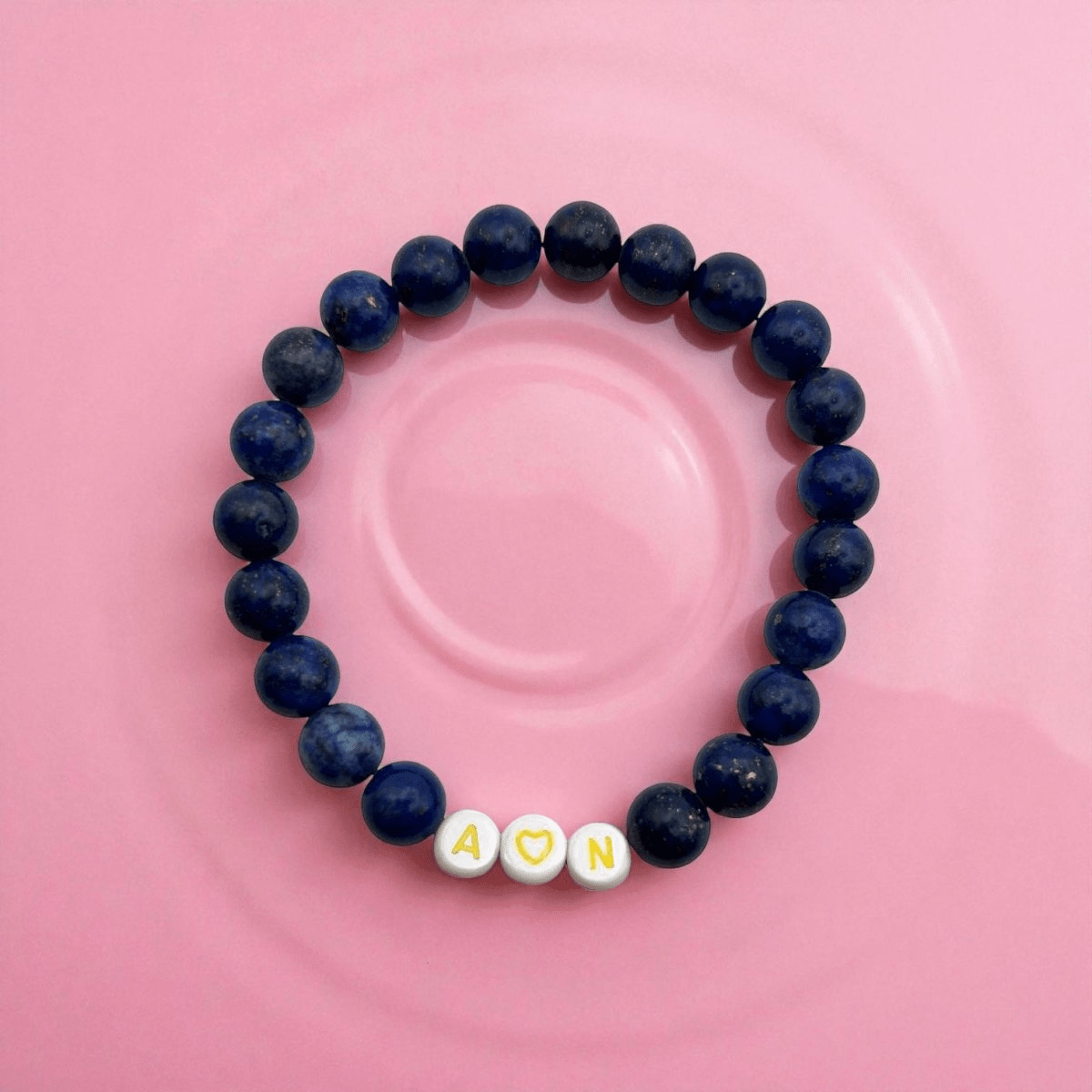 Bracelet Personnalisé Lapis Lazuli – Pierre Naturelle de Sagesse, Communication et Harmonie - Pierre porte - bonheur