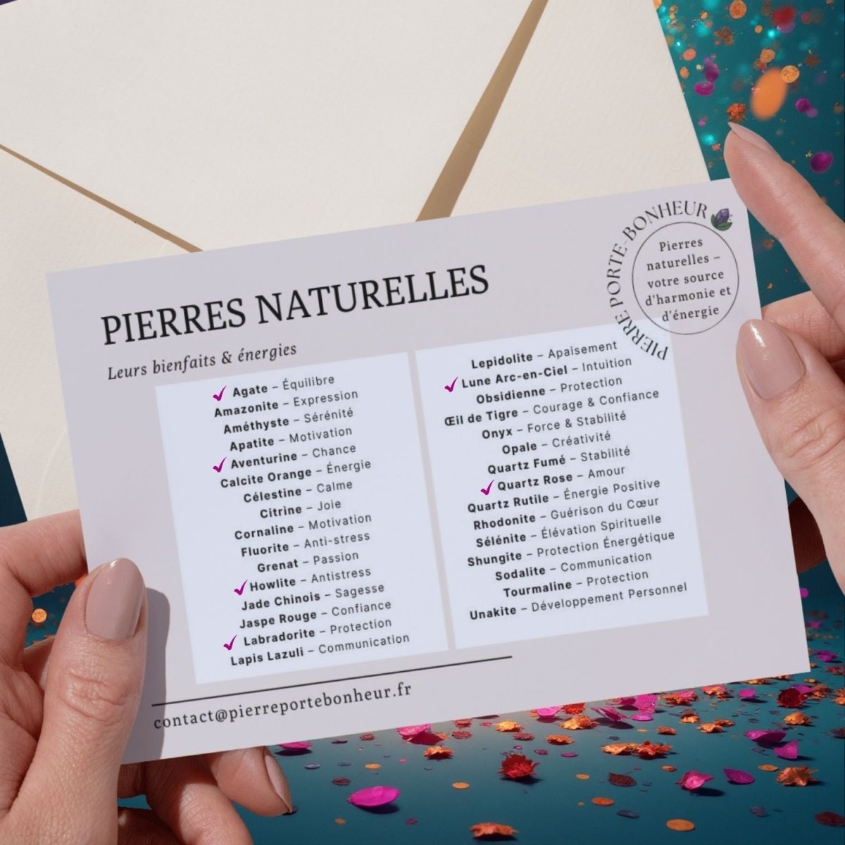 Bracelet personnalisé - Pierres 100% Naturelles - Pierre porte - bonheur