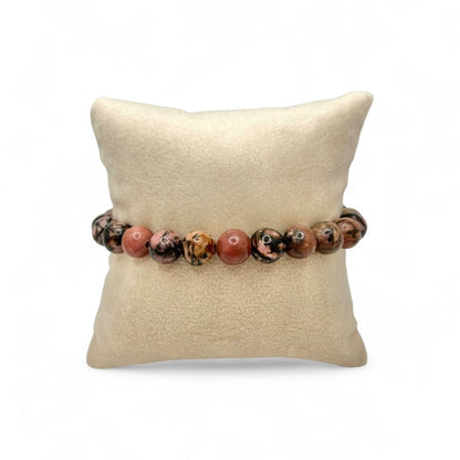 Bracelet Rhodonite - Pierre porte - bonheur