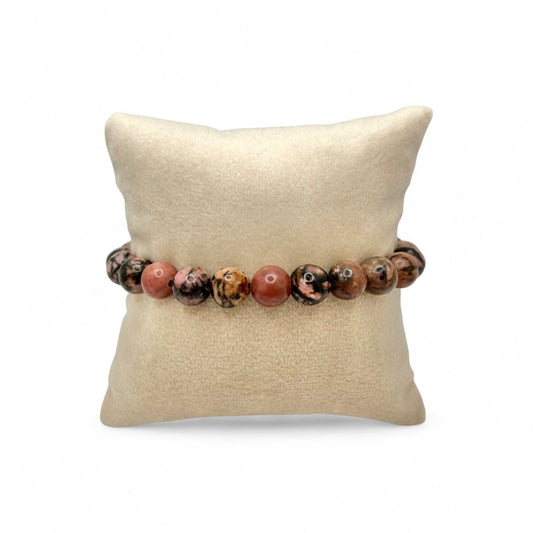 Bracelet Rhodonite - Pierre porte - bonheur