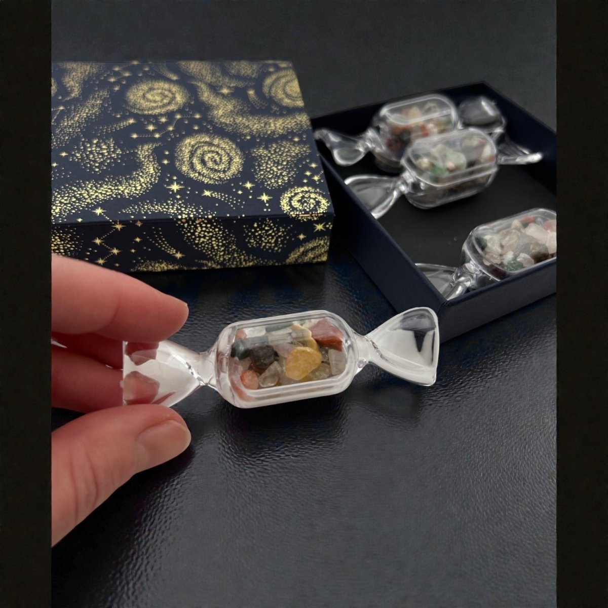 Coffret Cadeau - Décorations en Pierres Naturelles - Pierre porte - bonheur