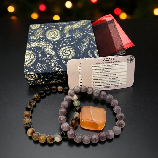 Coffret Cadeau – Équilibre, Sérénité, Énergie - Pierre porte - bonheur