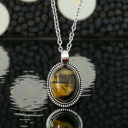 Coffret Cadeau Œil de Tigre – Bague, Bracelet, Collier, Boucles d’Oreilles - Pierre porte - bonheur