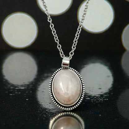 Coffret Cadeau Quartz Rose - Bague, Bracelet, Boucles d'Oreilles, Collier - Pierre porte - bonheur