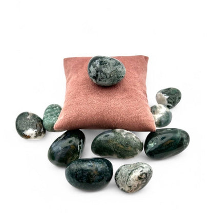 Pierre roulée Agate Mousse - Pierre porte - bonheur